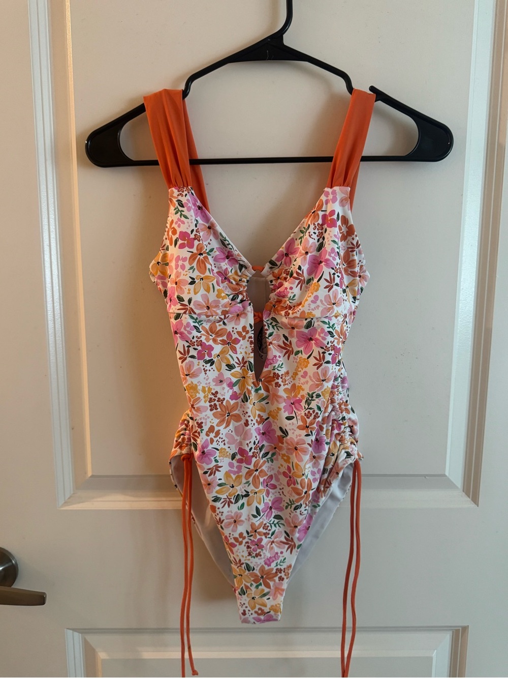 Princess Polly Sun is Showing Floral One-Piece Swimsuit with Orange Straps
